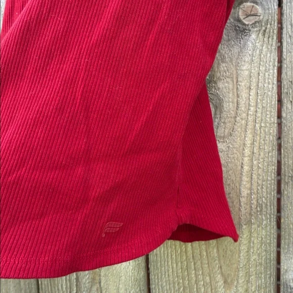 Fabletics Red Ribbed Racerback Tank - Picture 2 of 6